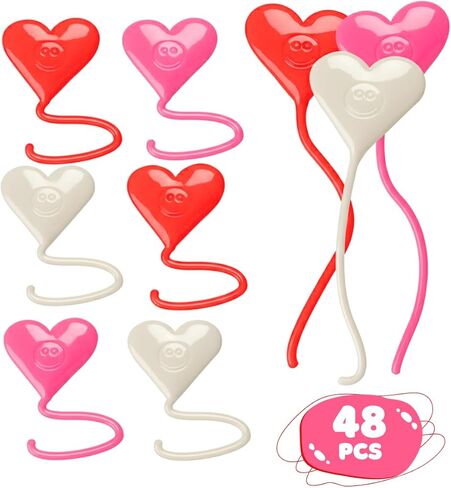 48 قطعة من أوتار القلب اللاصقة من ArtCreativity - لعبة أيدي صفعة القلب لعيد الحب مع وجه مبتسم - قلوب لزجة فيدجيت ألعاب عيد الحب وهدايا الحفلات للأطفال in Kuwait