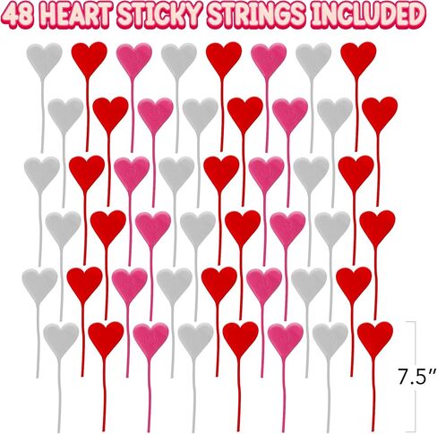 48 قطعة من أوتار القلب اللاصقة من ArtCreativity - لعبة أيدي صفعة القلب لعيد الحب مع وجه مبتسم - قلوب لزجة فيدجيت ألعاب عيد الحب وهدايا الحفلات للأطفال in Kuwait