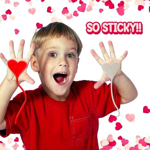 48 قطعة من أوتار القلب اللاصقة من ArtCreativity - لعبة أيدي صفعة القلب لعيد الحب مع وجه مبتسم - قلوب لزجة فيدجيت ألعاب عيد الحب وهدايا الحفلات للأطفال in Kuwait