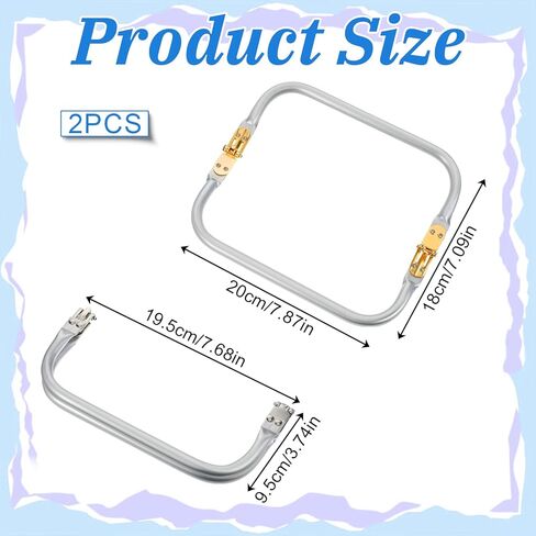 2PCS Metal Purse Frame, Rectangle Kiss Lock Clasp, Aluminum U-Shaped Handle Hardware for DIY Bag Making, Sewing Craft, Clutch, Wallet, Coin Purse in Saudi Arabia