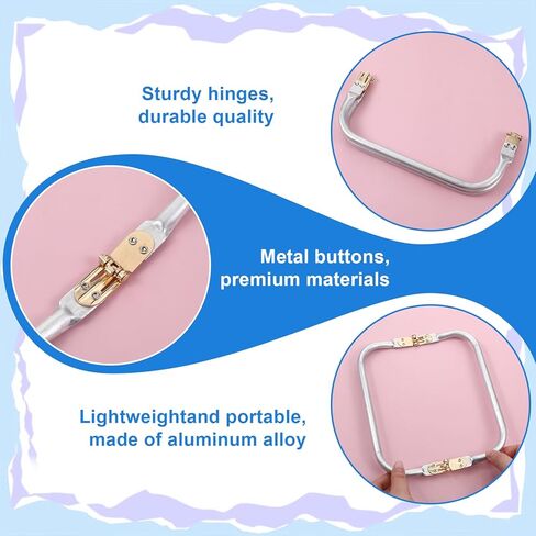 2PCS Metal Purse Frame, Rectangle Kiss Lock Clasp, Aluminum U-Shaped Handle Hardware for DIY Bag Making, Sewing Craft, Clutch, Wallet, Coin Purse in Saudi Arabia