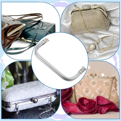 2PCS Metal Purse Frame, Rectangle Kiss Lock Clasp, Aluminum U-Shaped Handle Hardware for DIY Bag Making, Sewing Craft, Clutch, Wallet, Coin Purse in Saudi Arabia