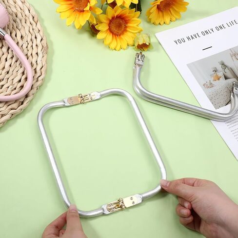 2PCS Metal Purse Frame, Rectangle Kiss Lock Clasp, Aluminum U-Shaped Handle Hardware for DIY Bag Making, Sewing Craft, Clutch, Wallet, Coin Purse in Saudi Arabia
