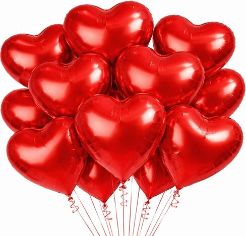 25 Pieces 18 Inches Blue Heart Love Balloons, Large Foil Mylar Heart Shaped Balloon for Valentines Day, Anniversary, Wedding, Engagement, Proposal, Bachelorette, Bridal Shower, Birthday Party Supplies in Saudi Arabia