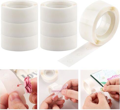 BAOFALI 900 Pcs 1/8in (3mm) 3 Roll Ultra Thin Adhesive Dots Clear Removable Double Sided Stickers Permanent Sticky for Balloons Wedding Decoration or DIY Craft Dots(300 Pcs/Roll) in Saudi Arabia