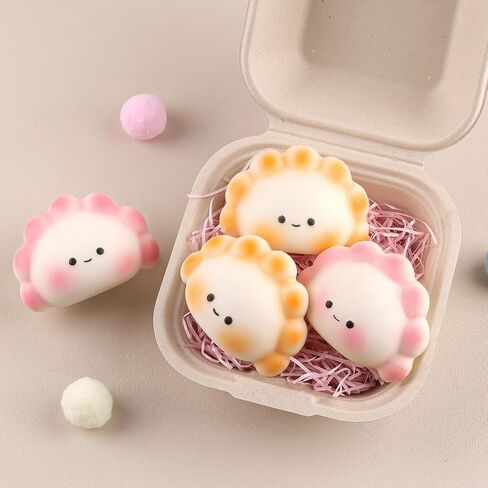 Anboor 4 PCS Small Dumpling Squishies Toys - Slow Rising Fidget Sensory Toy for Kids and Adults, Cute Kawaii Stress Relief Toys for Classroom, Birthday (Random Colors) in Saudi Arabia