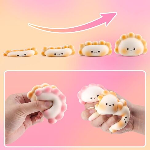 Anboor 4 PCS Small Dumpling Squishies Toys - Slow Rising Fidget Sensory Toy for Kids and Adults, Cute Kawaii Stress Relief Toys for Classroom, Birthday (Random Colors) in Saudi Arabia