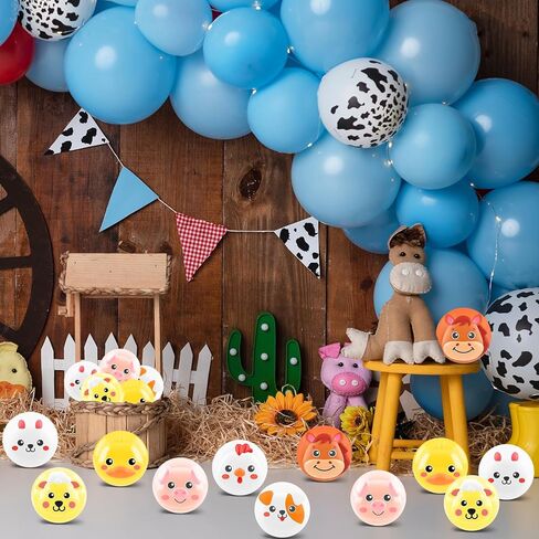 HyDren 48 Pcs Animal Stress Balls Bulk 2'' Cute Farm Animal Party Favors Baby Shower Squeeze Ball Mini Foam Stress Fidget Toys with Bag for Kids Adults Birthday School Gift, 8 Styles in Saudi Arabia