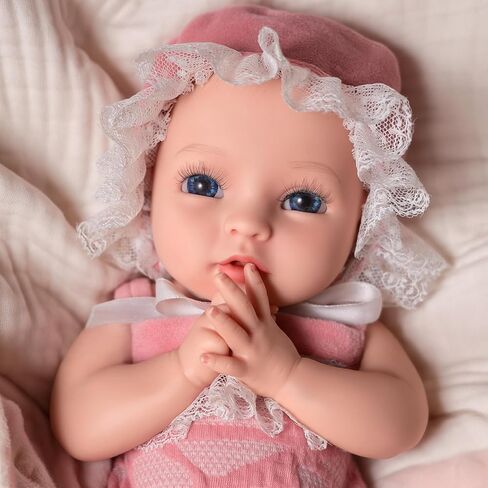 BABESIDE Full Body Silicone Reborn Baby Dolls Girl - 12 Inch Weighted Realistic Newborn Baby Doll with Blue Eyes, Complete Accessories & Gift Box - Ideal for Collectors and Gift Givers in Saudi Arabia