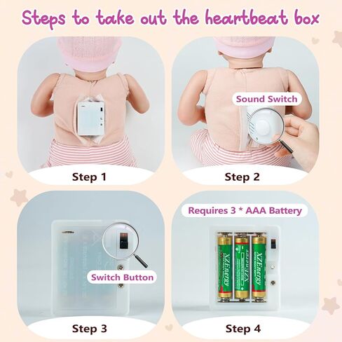 BABESIDE Realistic Baby Doll with Heartbeat Loulou, 20 inch Handmade Reborn Baby Dolls Girl with Crying and Babbling Voice, Real Baby Dolls That Look Real for Girls Boys Kids Age 3+ in Saudi Arabia