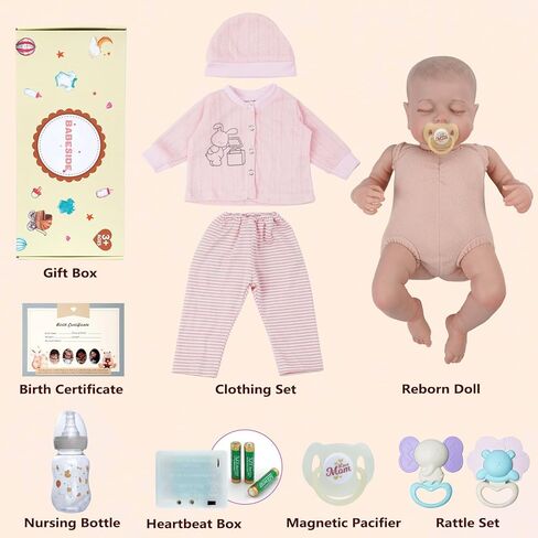 BABESIDE Realistic Baby Doll with Heartbeat Loulou, 20 inch Handmade Reborn Baby Dolls Girl with Crying and Babbling Voice, Real Baby Dolls That Look Real for Girls Boys Kids Age 3+ in Saudi Arabia