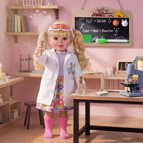 BABESIDE American Realistic Baby Doll Girl, 16 Inch Pretend Play Dolls Set, Long Gold Ponytail Complete with Clothes and Toy Accessories Gift for Kids Age 3+ in Saudi Arabia