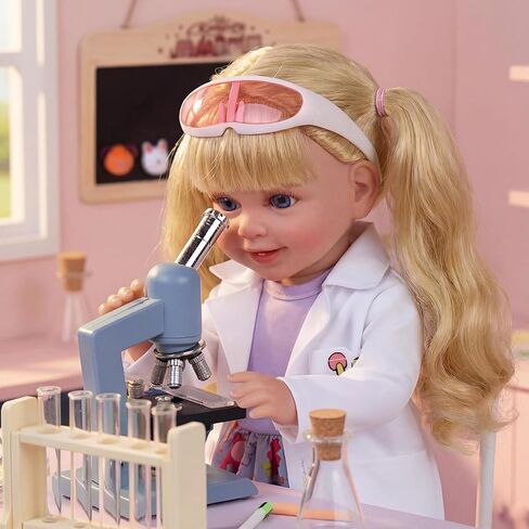 BABESIDE American Realistic Baby Doll Girl, 16 Inch Pretend Play Dolls Set, Long Gold Ponytail Complete with Clothes and Toy Accessories Gift for Kids Age 3+ in Saudi Arabia