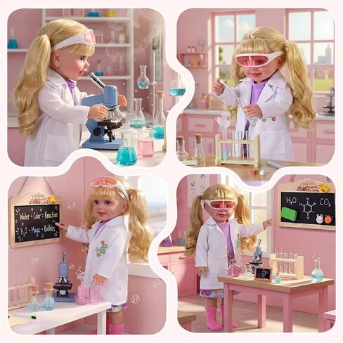 BABESIDE American Realistic Baby Doll Girl, 16 Inch Pretend Play Dolls Set, Long Gold Ponytail Complete with Clothes and Toy Accessories Gift for Kids Age 3+ in Saudi Arabia
