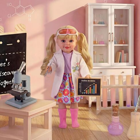 BABESIDE American Realistic Baby Doll Girl, 16 Inch Pretend Play Dolls Set, Long Gold Ponytail Complete with Clothes and Toy Accessories Gift for Kids Age 3+ in Saudi Arabia