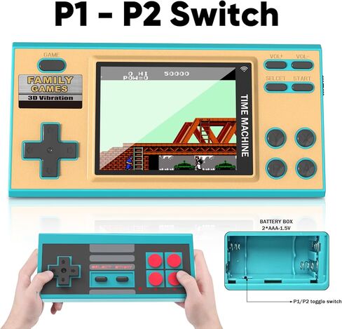 ألعاب EASEGMER المحمولة للأطفال، 198 لعبة توصيل وتشغيل كلاسيكية مدمجة، مشغل ألعاب فيديو محمول 3 بوصة، أفضل ألعاب هدايا إلكترونية للأطفال من سن 4 إلى 12 عامًا (وردي) in Kuwait