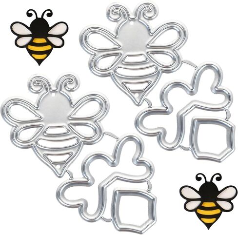 Bee Cutting Dies, BENOSAPCE 2 Pcs Hollow Bees Frame Metal Die Cuts Animal Bees Embossing Stencil Die Cutting Template Mold for Making Wedding Album Paper Card Decoration DIY Scrapbook Photo in Saudi Arabia