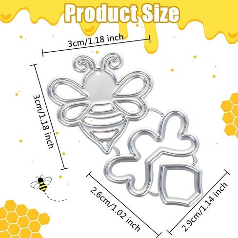 Bee Cutting Dies, BENOSAPCE 2 Pcs Hollow Bees Frame Metal Die Cuts Animal Bees Embossing Stencil Die Cutting Template Mold for Making Wedding Album Paper Card Decoration DIY Scrapbook Photo in Saudi Arabia