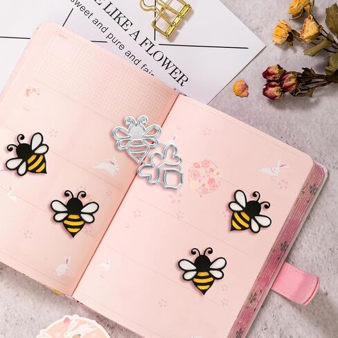 Bee Cutting Dies, BENOSAPCE 2 Pcs Hollow Bees Frame Metal Die Cuts Animal Bees Embossing Stencil Die Cutting Template Mold for Making Wedding Album Paper Card Decoration DIY Scrapbook Photo in Saudi Arabia