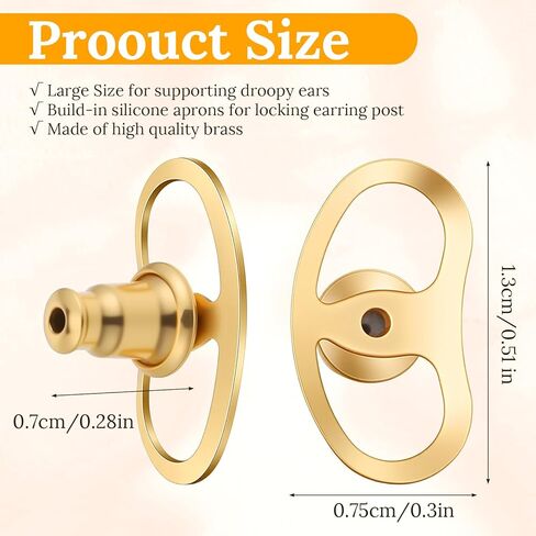 Ouligay 8 PCS Earring Lifters Backs for Droopy Ears Replacements Locking Earring Backs for Heavy Earrings Secure Ear Ring Backings for Studs Gold & Silver in Saudi Arabia