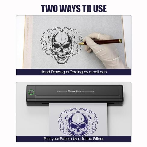 ورق نقل الوشم المحسن من BIOMASER، 100 ورقة من ورق استنسل الوشم للوشم، ورق طابعة الوشم بحجم A4، 4 طبقات من ورق تتبع النقل الحراري، وشم DIY مع ثقب سهل المسيل للدموع in Kuwait