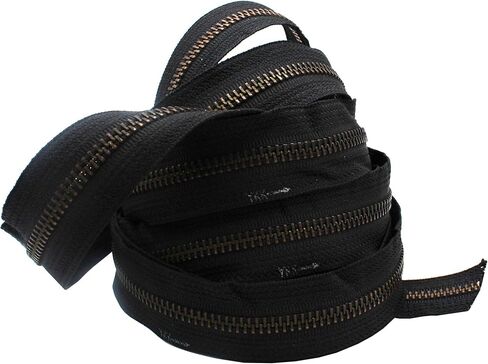 5 Yards of YKK #5 Antique Brass Zipper Chain + 10#5 Non-Locking Long Pull Sliders in Saudi Arabia