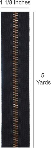 5 Yards of YKK #5 Antique Brass Zipper Chain + 10#5 Non-Locking Long Pull Sliders in Saudi Arabia