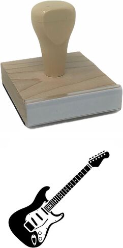 Infusion Electric Guitar Rubber Stamp, 2 X 2'' Wood Stamp in Saudi Arabia