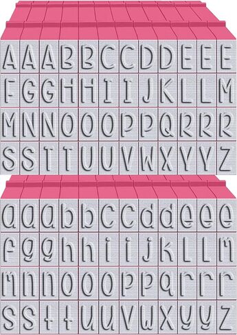 PEGZ® V2 Alphabet Stamps Clickable - Connectable Curvy Girl Font (48 Uppercase & 48 Lowercase, 4 Blanks 100 pc Medium Size) in Saudi Arabia