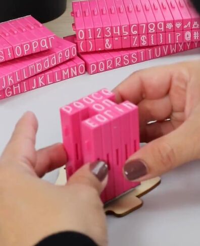 PEGZ® V2 Alphabet Stamps Clickable - Connectable Curvy Girl Font (48 Uppercase & 48 Lowercase, 4 Blanks 100 pc Medium Size) in Saudi Arabia