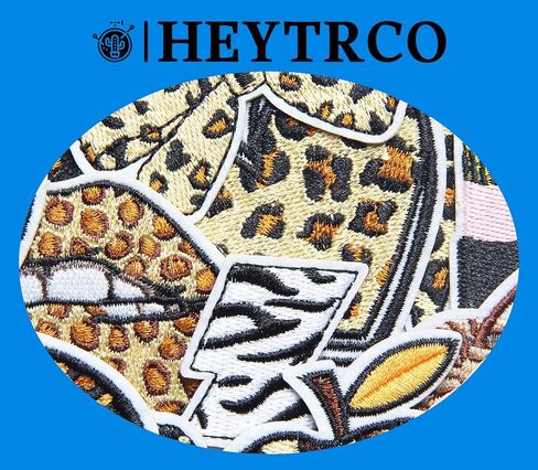 28PCS Leopard Print Fashion Iron on Patches Set, Trendy Animal Pattern Embroidered Appliques, DIY Iron On Patches for Clothes, Jackets, Bags in Saudi Arabia