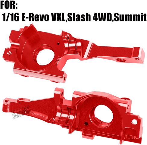 Aluminum Front Rear Bulkhead Gearbox Steel Diff Gear Upgrades for 1/16 E-Revo VXL,Slash 4WD,Summit,Alloy RC Gearbox w/Transmission Gear Hops Up,Red in Saudi Arabia