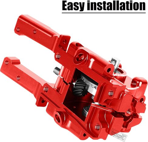 Aluminum Front Rear Bulkhead Gearbox Steel Diff Gear Upgrades for 1/16 E-Revo VXL,Slash 4WD,Summit,Alloy RC Gearbox w/Transmission Gear Hops Up,Red in Saudi Arabia