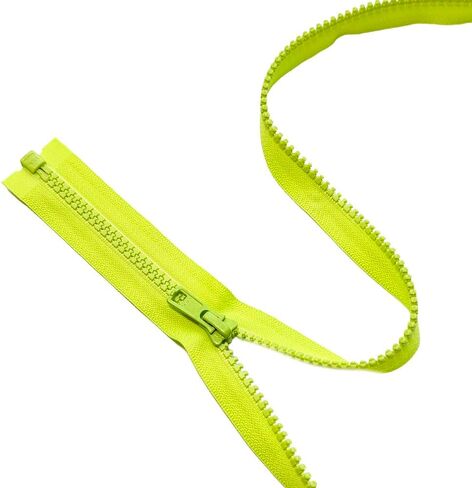 2pcs YKK #5 Molded Plastic One-Way Separating, Open-End Jacket Zippers Auto Pull - Tape Color: Neon Yellow #804W - Choose Your Length (Neon Yellow #804W, 29" Inches) in Saudi Arabia