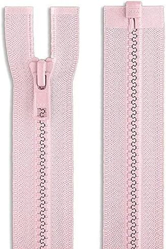 YKK #5 Molded Vislon Pink Medium Weight Jacket Separating Zipper - Choose Your Length - Color: Pink #513 - Made in The United States (1 Zipper Per Pack) (26" Inches) in Saudi Arabia