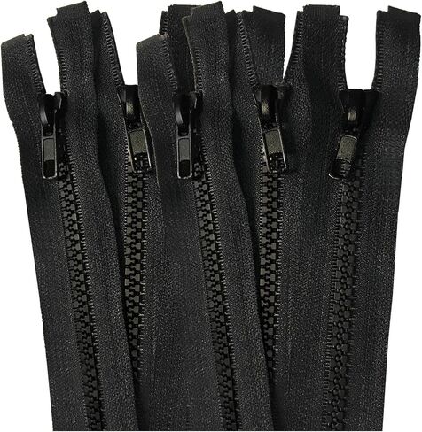 2-5 قطع 3-36 بوصة سترة فصل سوداء رياضية سحابات للمعاطف، الخياطة، قياس 5، سحاب سترة مصبوبة من البلاستيك السائبة (2 سحاب، 4 بوصة) in Kuwait