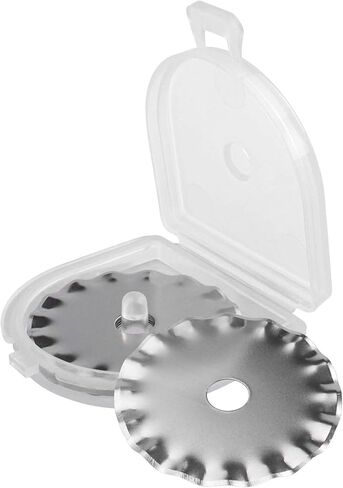 Yakamoz 5Pcs 28mm Pinking Rotary Cutter Blades - Wave Rotary Blades Replacement Pinking Circular Refill Blade Paper Fabric Cutting Tool for Quilting - Fits for Olfa Fiskars in Saudi Arabia