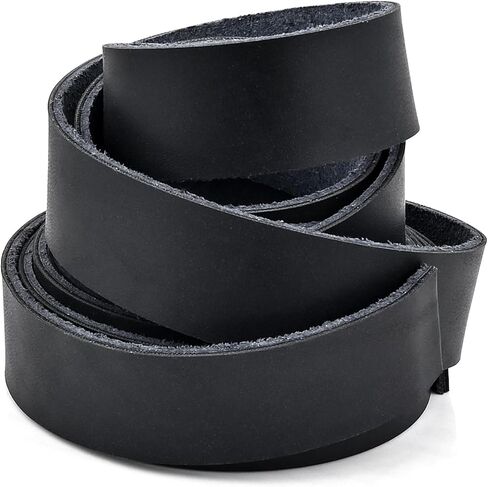 Faux Leather Strap 79 Inches Long Leather Strips, 1 Inch Wide 2.7mm Thick Soft Leather Strip for DIY Craft Projects, Belt, Knife Sheath, Fabric, Clothing, Tooling, Black in Saudi Arabia
