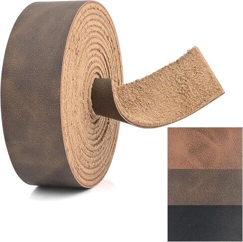 Faux Leather Strap 79 Inches Long Leather Strips, 1 Inch Wide 2.7mm Thick Soft Leather Strip for DIY Craft Projects, Belt, Knife Sheath, Fabric, Clothing, Tooling, Black in Saudi Arabia