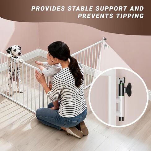 Pet Fence to Wall Anchor, Universal Indoor Outdoor Dog Play Pen Accessories, Playpen Stabilizer for Outside Yard, No-Drill Adhesive or Bolts Mount（4-Pack） in Saudi Arabia