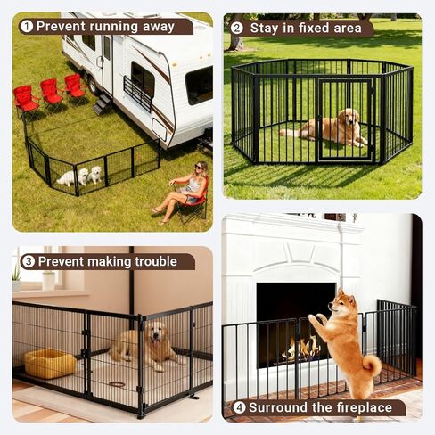 Pet Fence to Wall Anchor, Universal Indoor Outdoor Dog Play Pen Accessories, Playpen Stabilizer for Outside Yard, No-Drill Adhesive or Bolts Mount（4-Pack） in Saudi Arabia