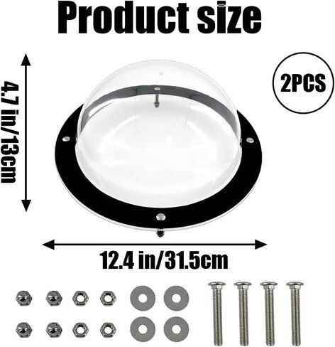2 Pack Dog Fence Window, 12.4 Inch Clear Pet Dome, Transparent Plastic Pet Peek Window for Playground, Doggie Fence Domes, Supplies for Dog Cat Horse, 12.4 x 4.9 Inch (Clear) in Saudi Arabia