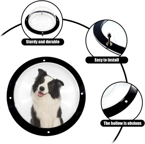 2 Pack Dog Fence Window, 12.4 Inch Clear Pet Dome, Transparent Plastic Pet Peek Window for Playground, Doggie Fence Domes, Supplies for Dog Cat Horse, 12.4 x 4.9 Inch (Clear) in Saudi Arabia