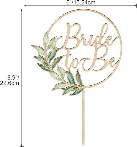قطعة علوية للكيك من Bride to Be مصنوعة من الخشب الأخضر لحفلات الزفاف وحفلات العزوبية لتزيين الكيك in Kuwait