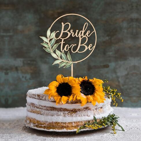 قطعة علوية للكيك من Bride to Be مصنوعة من الخشب الأخضر لحفلات الزفاف وحفلات العزوبية لتزيين الكيك in Kuwait