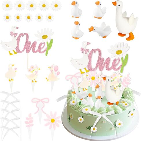 27pcs Silly Goose Cake Topper Silly Goose Cake Decoration for Baby Shower Supplise in Saudi Arabia