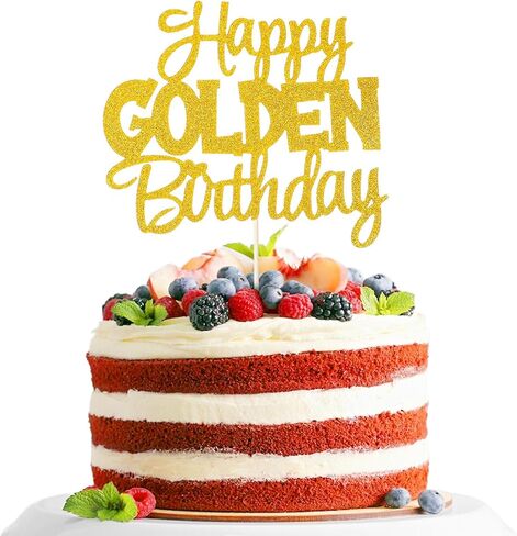 قطعة واحدة من أعلى كعكة عيد الميلاد الذهبي السعيد، زينة ذهبية لامعة للأعياد الأولى والعاشرة والخامسة والثامنة والعشرين والحادية والثلاثين والأربعين والخمسين والستين والسبعين والثمانين والتسعين والمائة للاحتفال بالذكرى السنوية لمستلزمات تزيين الكيك in Saudi Arabia