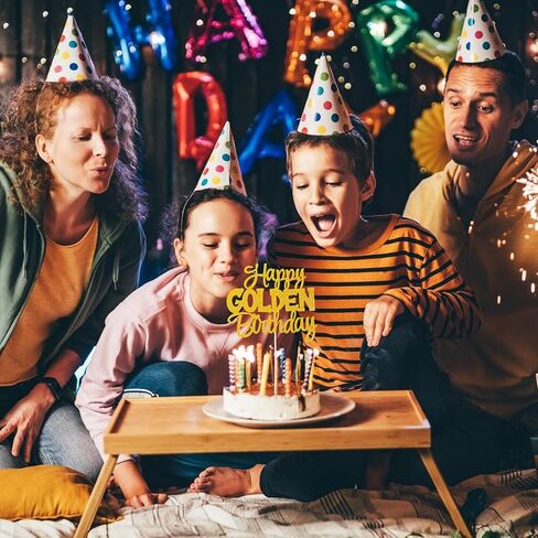 قطعة واحدة من أعلى كعكة عيد الميلاد الذهبي السعيد، زينة ذهبية لامعة للأعياد الأولى والعاشرة والخامسة والثامنة والعشرين والحادية والثلاثين والأربعين والخمسين والستين والسبعين والثمانين والتسعين والمائة للاحتفال بالذكرى السنوية لمستلزمات تزيين الكيك in Saudi Arabia