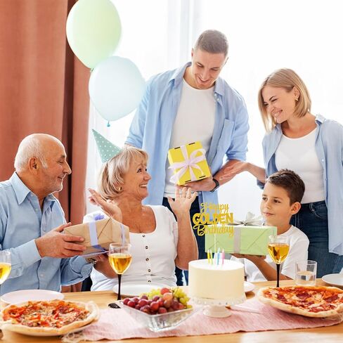قطعة واحدة من أعلى كعكة عيد الميلاد الذهبي السعيد، زينة ذهبية لامعة للأعياد الأولى والعاشرة والخامسة والثامنة والعشرين والحادية والثلاثين والأربعين والخمسين والستين والسبعين والثمانين والتسعين والمائة للاحتفال بالذكرى السنوية لمستلزمات تزيين الكيك in Saudi Arabia