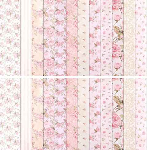 24 Sheets 6 X 6 Inch Scrapbook Paper, Pastel Floral Patterns Decorative Craft Paper, Folded Flat for DIY Background Cards Art Photo Album Decor Junk Journals Decoration in Saudi Arabia